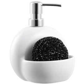 RQYIXI Soap Dispenser with Sponge Holder Ceramic Hand and Dish Soap Dispenser 25oz for Kitchen Bathroom