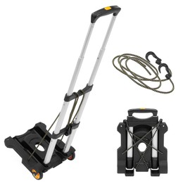 Mount-It! Luggage Cart with Wheels Foldable | Strong, Compact Luggage Cart Holds 77 Pounds - Carry Boxes, Backpacks and Luggage Smoothly with Our Folding Luggage Cart