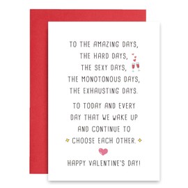 Serviky Sweet Choose Each Other Happy Valentine’s Day Card for Boyfriend Girlfriend, Lovely Anniversary Greeting Card