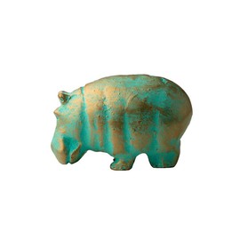 Discoveries Egyptian Imports Miniature Hippo Statue - Patina - Childbirth and Fertility Goddess Taweret - 2.5" - Made in Egypt