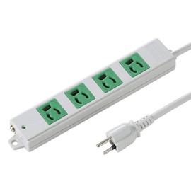 Sanwa Supply TAP-K4-3G Construction Property Tap, 3P, 4 Socks, 9.8 ft (3 m), Green