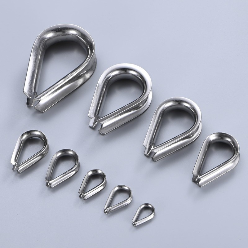 M METERXITY 30-Pack Wire Rope Thimbles, M8 Stainless Steel 8mm