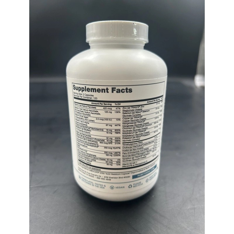 Pure Therapro Rx Methyl Multi Without Iron Methylated Multivitamin Capsules