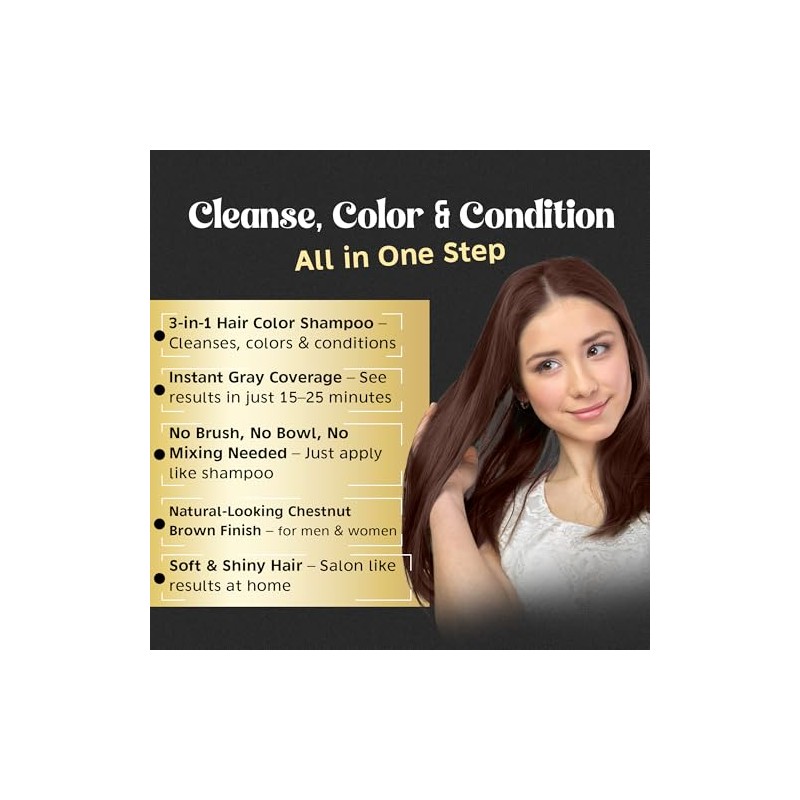 Herbishh - Champú colorante para cabello gris, champú con tinte