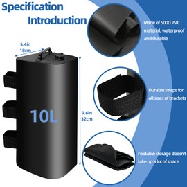 BUKLIYN Canopy Weights - 88 LBS Sand Bags, Tent Weights Set of 4 for Garden Arch, Pop Up Canopy, Canopies, Tent, Gazebo, Black - 4 * 10L（Quadrate）