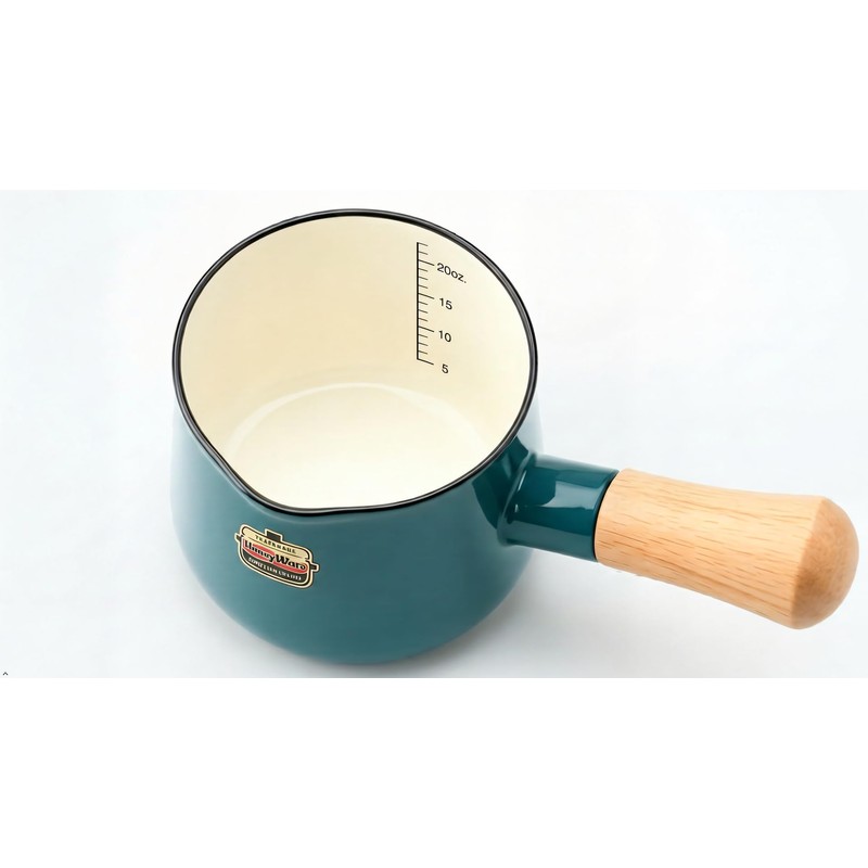 Fuji Enamel Paint Finish Milk Pan Smoke Blue 12cm Solid