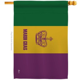 Americana Home & Garden H140874-BO Mardi Gras Flags of The World Historical Impressions Decorative Vertical 28" x 40" Double Sided House Flag Printed in USA