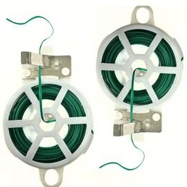 ILUVUMOREI 2 Pack of Twist Ties - Twist Ties Garden Plant Ties with Trimmer Garden Twine Support Ties Reusable for Gardening Plants Growth and Care, Office Home Cable Organization (Green)