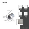 Dalsys Outer Corner for Tile Rail Quarter Circle Profile Brushed