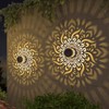 gardencave 2 Pack Solar Fence Lights Metal Solar Powered Outdoor