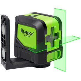 Huepar M-9011G 2-Line Green Laser Marker, Cross-Line Laser, Automatic Correction, Tilt Mode, High Brightness, 110° Line Emission Angle, Mini Type, Easy Operation, Magnetic Base Included