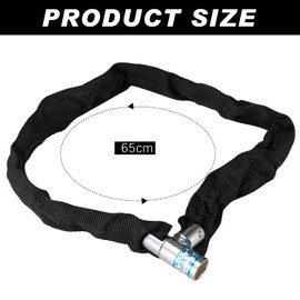 Acooruiteng Bike Lock Bicycle Lock Heavy Duty Bike Locks Chain Lock Bike Chain Lock Bicycle Locks Chain Motorbike Lock with 2 Keys and Cover for Bike Motorcycle Scooter 65cm