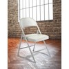 Commercialine Vinyl Padded Steel Folding Chair, Grey (Pack of 4)