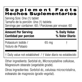 Yoduro De Potasio 65 Mg Bio Nutrition Sin Sabor