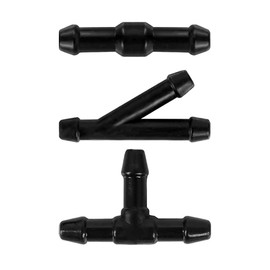 Riloer Universal Windshield Washer Hose Kit with 5m Hose and I-type/I-type/Y-type Connectors, Durable Rubber Car Washer Hose for Windscreen Window Glass Cleanning, Black