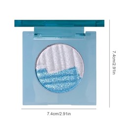 awakentti Highlighter Makeup, Glossy Glitter Highlight Contouring Palette, Delicate and Thin, Long-Lasting Color, Portable Powder Eyeshadow Makeup Palette for Eye Makeup, Lip Peaks (Blue)