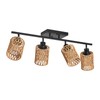 4 Light E26 Track Lighting Fixtures Ceiling Rattan Farmhouse Boho