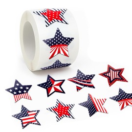 500 Pack 1.5 Inch 4th of July Stickers Roll - Patriotic Decorative Stickers for Independence Day Party, Gifts, and Crafts (C)