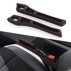 HQRNYP 2PCS No Drop Seat Guard, Car Seat Gap Filler, Multi-Function Car Side Gap Filler for Prevent Items Falling, Universal Auto Blocker Between Seats Auto Organizer Accessories for Most Cars (Brown)