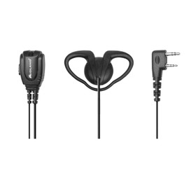 Midland – BA9 D Ring Headset for Business Radios – Speaker Headset with Push to Talk Microphone