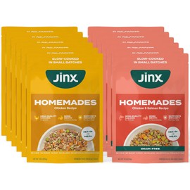Jinx Wet Dog Food Toppers, Homemades Variety 6 Pack - Chicken & Grain Free Chicken & Salmon - Meal & Mix in Dry Dog Food Toppers Made with Real Ingredients, No Fillers - Puppy, Adult & Senior - 9oz