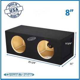 8" Dual Sealed Sub Box Subwoofer Enclosure Ground Shaker 8" Speaker Box