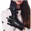 DEBRA WEITZNER Womens Leather Gloves Gift Box Black Warm Driving