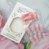 24Pcs Pink White French Tip Press on Nails Almond Medium