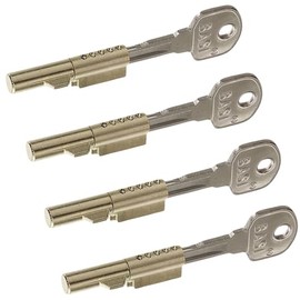 BASI Set of 4 Keyhole Locks for Room Doors BB Deadlock Lock Different Locking or Simultaneous Locking with 2 Keys 4 Pieces