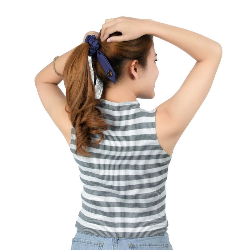 LOFBAZ Women's Hair Bobbles with Buttons for Face Mask Ear