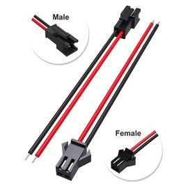 VANDESAIL JST SM Connector, SM 2Pin Jack Plug Male to Female Wire Connector Adapter Electrical Cable for LED Light Strip 40 Pairs 10CM (80 Pack, JST SM 2 Pin Connector)