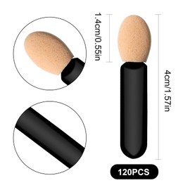 Disposable Eyeshadow Applicators,120 Pcs Eye Shadow Brushs Small Sponge Tip Eyeshadow Applicators Sticks 1.57Inch Mini Eye Makeup Brushes Short Eyeshadow Brushs for Makeup
