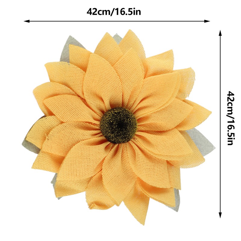 Artificial Sunflower Wreath Wall Hanging Sunflowers Ornament for Farmhouse Door