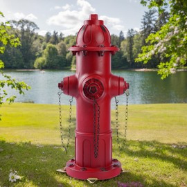 Noegrus Realistic Resin Fire Hydrant Statue for Potty Training Dogs - Dog Fire Hydrant Pee Post, Weather-Resistant Garden Decor,Outdoor Garden & Lawn Ornament(Suitable for Small Dogs;13.1In;Retro Red)