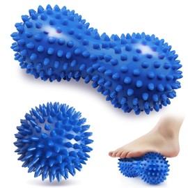 Peanut & Hard Spiky Massage Ball Set, 2PCS Physical Therapy Massage Balls for Plantar Fasciitis Recovery and Tight Muscles Relax