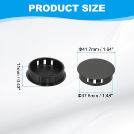 PATIKIL Plastic Hole Plugs, 34 Pcs 1 1/2"(38mm) Plastic Plugs Screw Hole Plug Snap Desk Grommet Buckle Knockout Locking Plugs Furniture Insert End Cap for Holes Kitchen Cabinet, Black