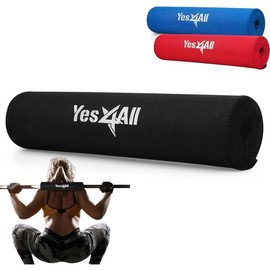 Barbell Thick Foam Nylon Pad, Neck Shoulder Protective Pad For Lunges, Squats And Hip Thrust Fit Standard Olympic Bar - Color: Black