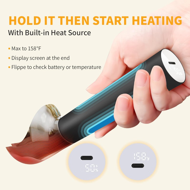 Heated Ice Cream Scoop, Electric Scooper for Hard IceCream, Self