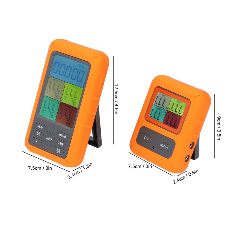 Meat Temperature Probe Smart Wireless LCD Display 4 Probes Grill