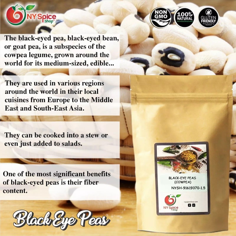NY Spice Shop Dried Black Eye Peas 1.5lb-5lb ( Select