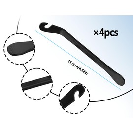 Lhbwhiz Pack of 4 Bicycle Tyre Levers, Ergonomic Bicycle Tyre Repair Tool, Bicycle Metal Mounting Lever, Installation Lever, Bicycle Tool, Tube Tyre Change Tool, for Bicycles (12 x 0.7 cm)