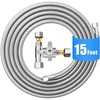Refrigerator Water Line Kit - 15FT Stainless Steel Braided Ice