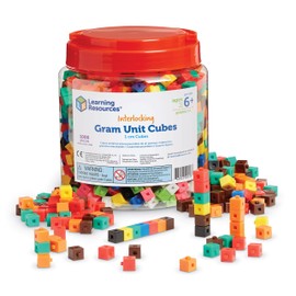 Learning Resources Interlocking Gram Unit Cubes - 1,000 Pieces, Ages 6+ Math Classroom Teaching Aids