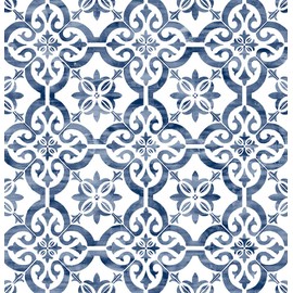 Lillian August Luxe Haven Porto Tile Peel and Stick Wallpaper (Riviera Blue)