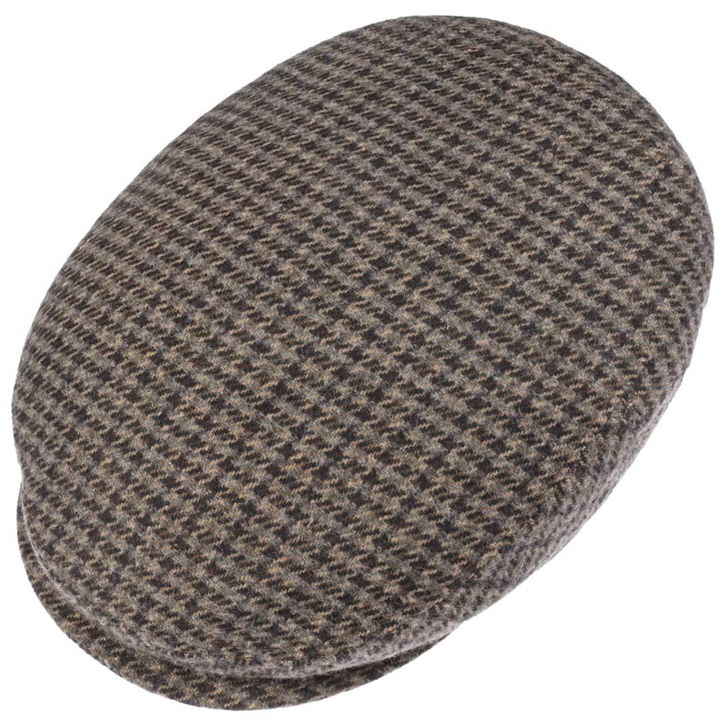 Lierys Men's Britain with Houndstooth Cotton Cap Peaked Melton Cap