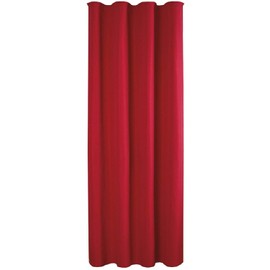 Decorative curtain opaque universal ribbon tape micro satin., red, 140x145 cm