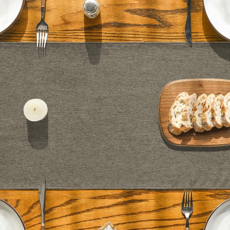 Artoid Mode Coffee Brown Table Runner, Seasonal Fall Washable Kitchen