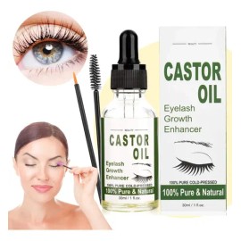 Serum Realzador Crecimiento Pestañas de Aceite de Ricino 30ml  Castor Oil Eyelash Growth Serum, Hypoallergenic                                        