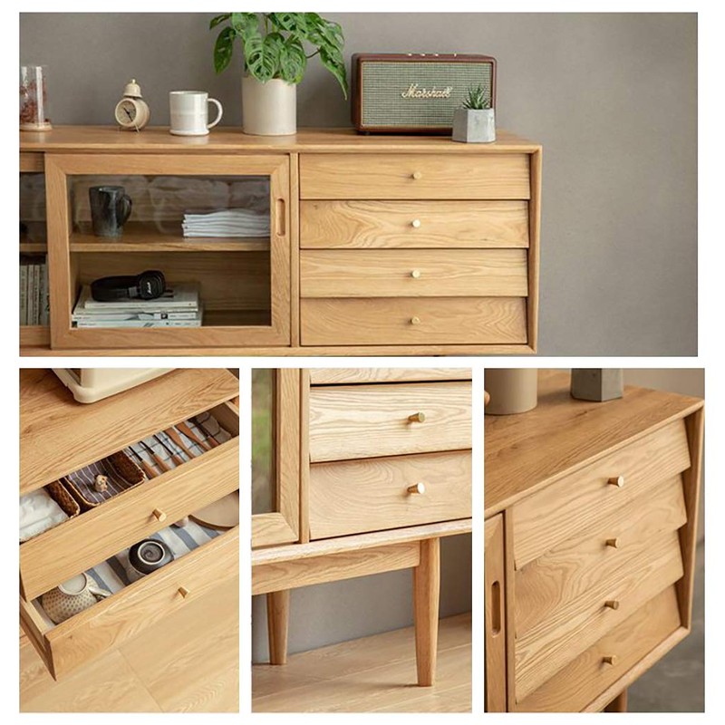 Tiazza 4Pcs Mid-Century Modern Style Premium Copper Solid Cabinet Knobs