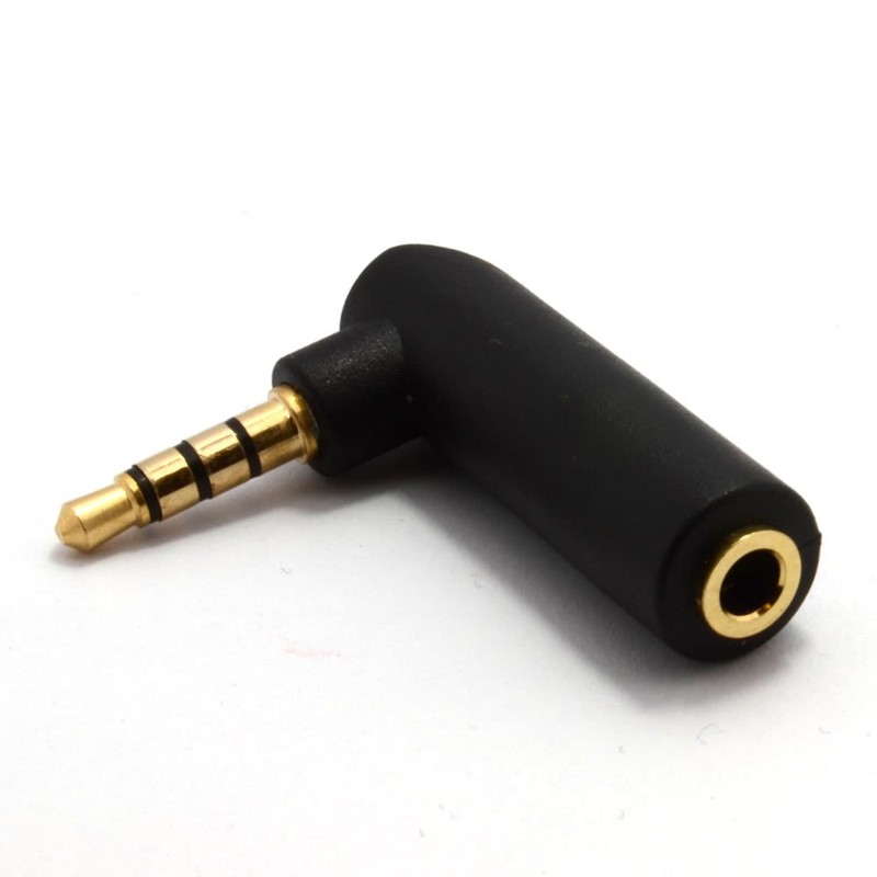 kenable 4 Pole 3.5mm Jack Socket to Right Angle Plug